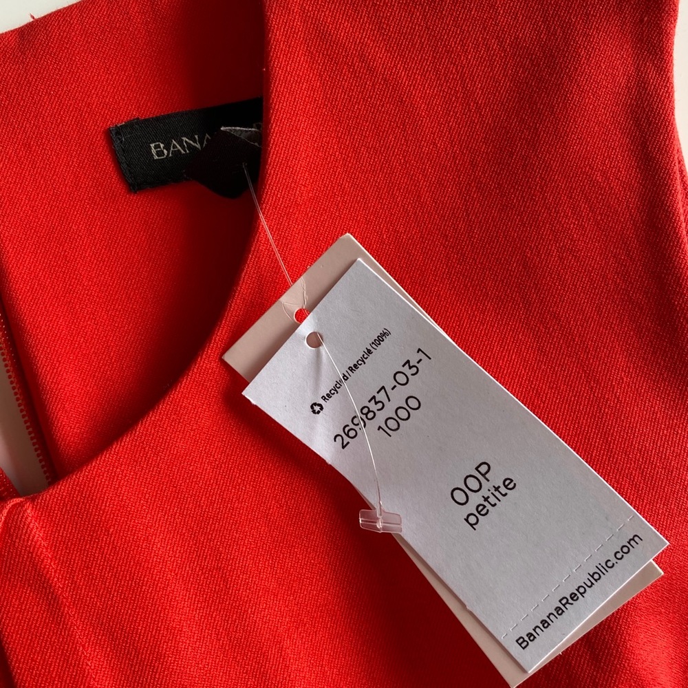 Banana Republic Red Sheath Dress 00P NWT - Picture 2 of 2